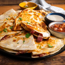 Cheesy Bacon-Chicken-Ranch Quesadillas