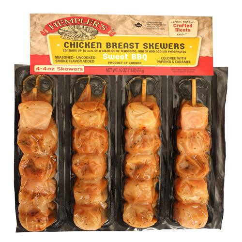 Sweet BBQ Chicken Breast Skewers