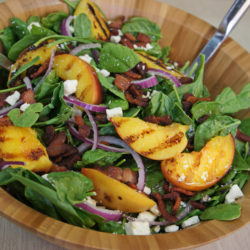 Grilled Peach & Bacon Salad with Balsamic Vinaigrette