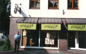 Dick Hempler in front of store Borken Germany
