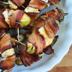 Bacon-Wrapped Cheesy Jalapeños + Green Peppers