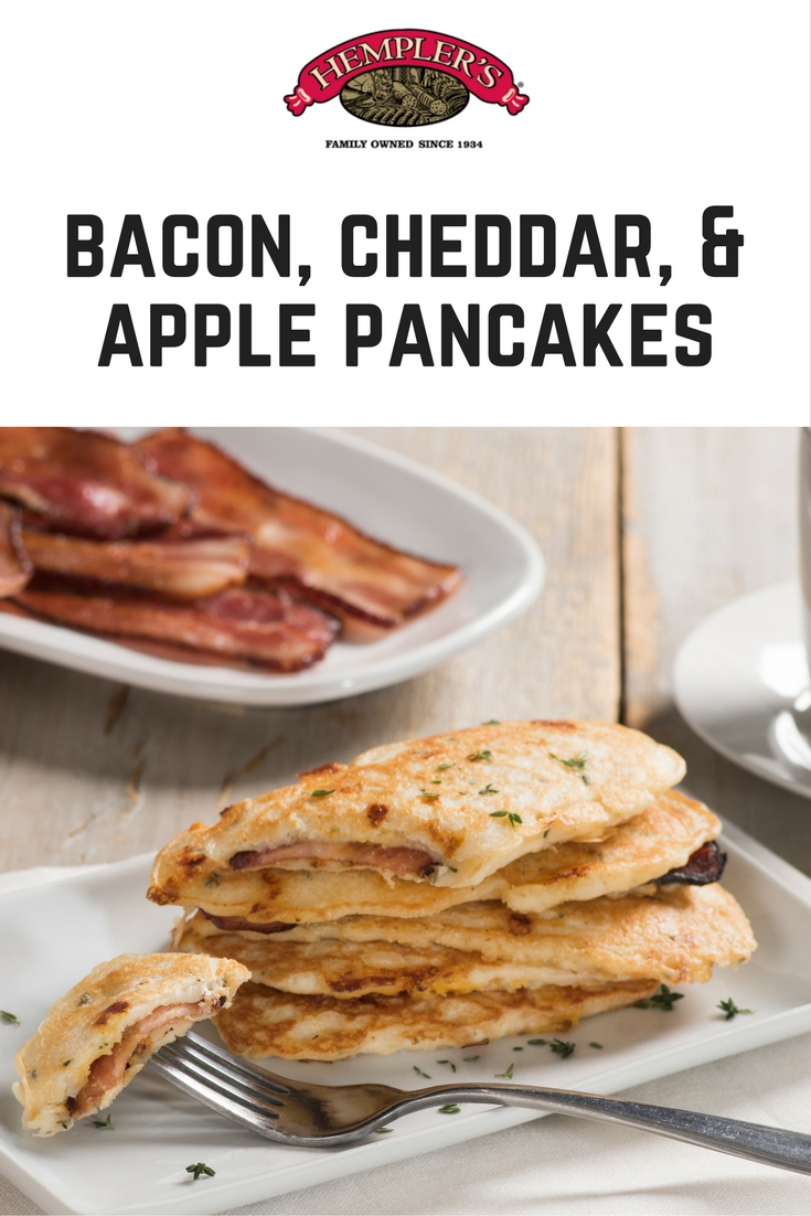 Bacon Cheddar Apple Pancakes #breakfast #pancakes