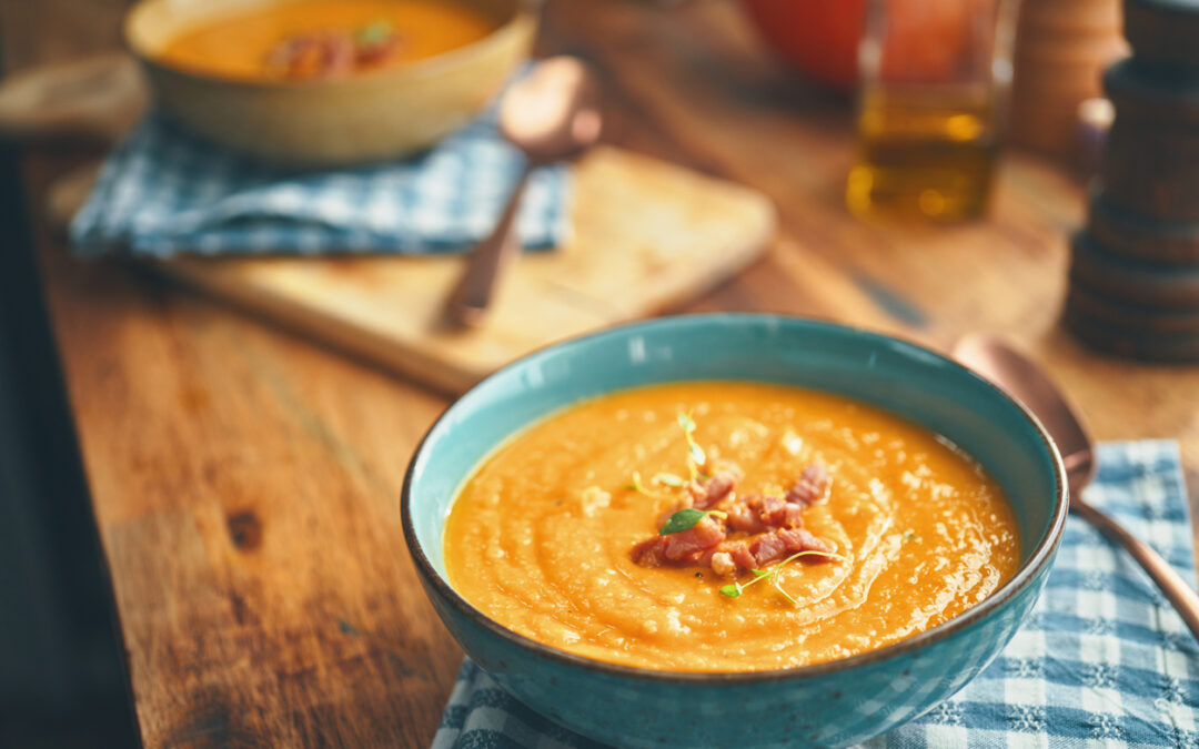 Comfort Food Pumpkin Soup with Roasted Bacon