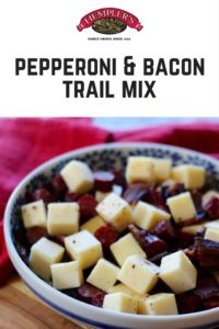 Pepperoni and Bacon Trail Mix #trailmix #baconrecipe