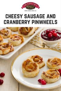 Cheesy Sausage and Cranberry Pinwheels #appetizer #pinwheels
